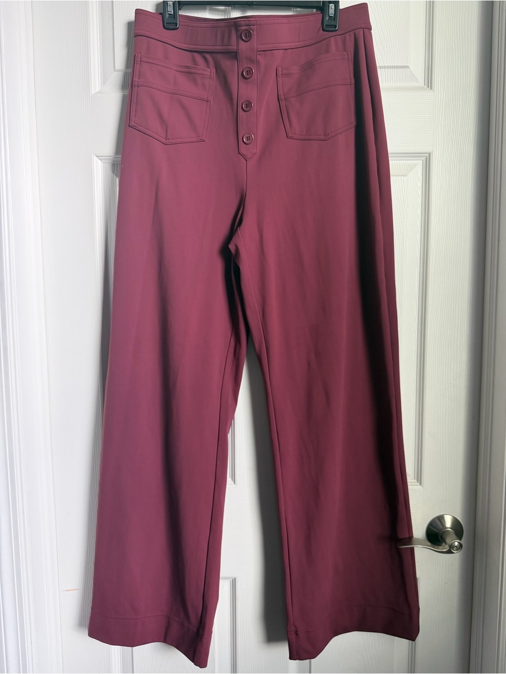 Halara High-Waist Wide Leg Pants in Dark Berry